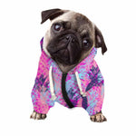 Neon Trippy Pineapple Pattern Print Dog Zip Up Hoodie