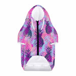 Neon Trippy Pineapple Pattern Print Dog Zip Up Hoodie