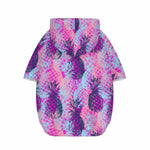 Neon Trippy Pineapple Pattern Print Dog Zip Up Hoodie