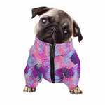 Neon Trippy Pineapple Pattern Print Dog Zip Up Jacket