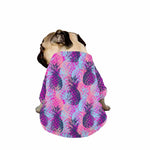 Neon Trippy Pineapple Pattern Print Dog Zip Up Jacket