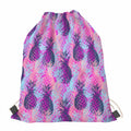 Neon Trippy Pineapple Pattern Print Drawstring Bag