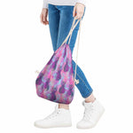 Neon Trippy Pineapple Pattern Print Drawstring Bag