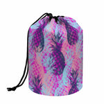 Neon Trippy Pineapple Pattern Print Drawstring Makeup Bag