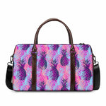 Neon Trippy Pineapple Pattern Print Duffle Bag