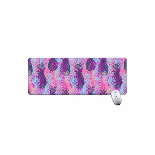 Neon Trippy Pineapple Pattern Print Extended Mouse Pad
