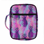 Neon Trippy Pineapple Pattern Print Front Pocket Bible Bag