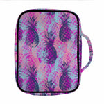 Neon Trippy Pineapple Pattern Print Front Pocket Bible Bag