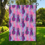 Neon Trippy Pineapple Pattern Print Garden Flag