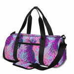 Neon Trippy Pineapple Pattern Print Gym Bag