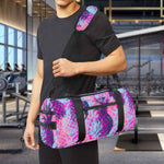 Neon Trippy Pineapple Pattern Print Gym Bag