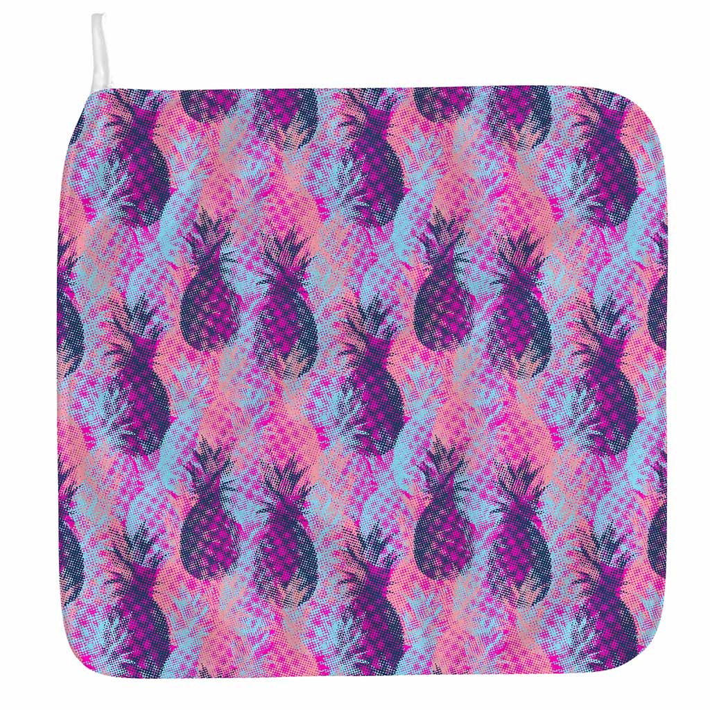 Neon Trippy Pineapple Pattern Print Hand Towel