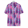 Neon Trippy Pineapple Pattern Print Hawaiian Shirt