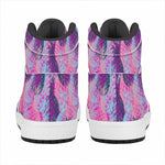 Neon Trippy Pineapple Pattern Print High Top Leather Sneakers
