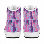 Neon Trippy Pineapple Pattern Print High Top Leather Sneakers