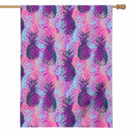 Neon Trippy Pineapple Pattern Print House Flag