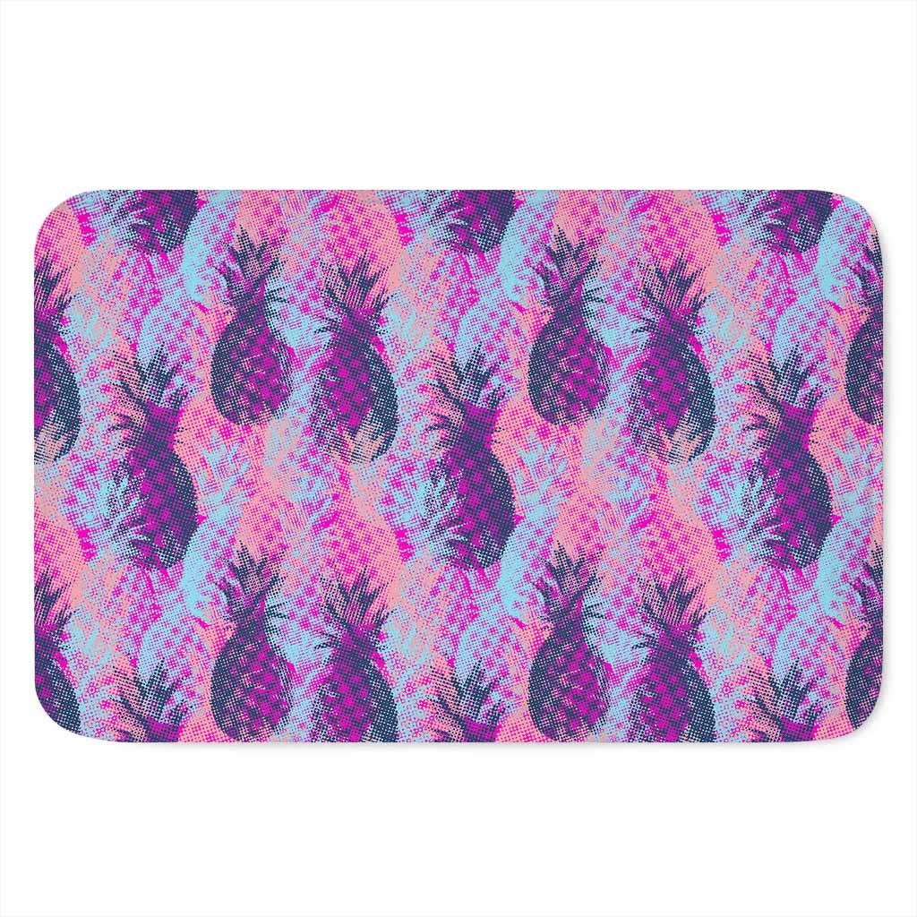 Neon Trippy Pineapple Pattern Print Indoor Door Mat