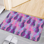 Neon Trippy Pineapple Pattern Print Indoor Door Mat
