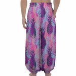 Neon Trippy Pineapple Pattern Print Lantern Pants