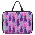 Neon Trippy Pineapple Pattern Print Laptop Sleeve With Handle