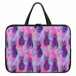 Neon Trippy Pineapple Pattern Print Laptop Sleeve With Handle