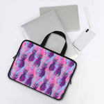 Neon Trippy Pineapple Pattern Print Laptop Sleeve With Handle