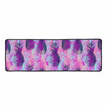 Neon Trippy Pineapple Pattern Print Long Kitchen Mat