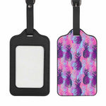 Neon Trippy Pineapple Pattern Print Luggage Tag