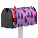 Neon Trippy Pineapple Pattern Print Mailbox Cover