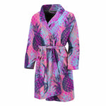 Neon Trippy Pineapple Pattern Print Men's Bathrobe