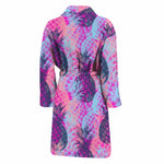 Neon Trippy Pineapple Pattern Print Men's Bathrobe