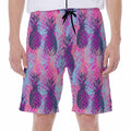 Neon Trippy Pineapple Pattern Print Men's Beach Shorts