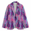 Neon Trippy Pineapple Pattern Print Men's Blazer