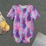 Neon Trippy Pineapple Pattern Print Men's Bodysuit