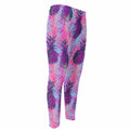 Neon Trippy Pineapple Pattern Print Men's Compression Pants