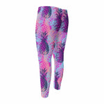 Neon Trippy Pineapple Pattern Print Men's Compression Pants