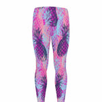 Neon Trippy Pineapple Pattern Print Men's leggings