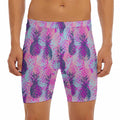 Neon Trippy Pineapple Pattern Print Men's Long Boxer Briefs