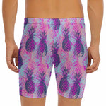 Neon Trippy Pineapple Pattern Print Men's Long Boxer Briefs