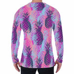 Neon Trippy Pineapple Pattern Print Men's Long Sleeve T-Shirt