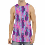 Neon Trippy Pineapple Pattern Print Men's Muscle Tank Top