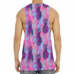 Neon Trippy Pineapple Pattern Print Men's Muscle Tank Top