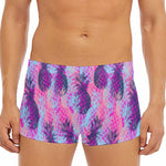 Neon Trippy Pineapple Pattern Print Men's Short Boxer Briefs