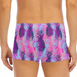 Neon Trippy Pineapple Pattern Print Men's Short Boxer Briefs