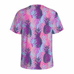 Neon Trippy Pineapple Pattern Print Men's Sports T-Shirt
