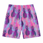 Neon Trippy Pineapple Pattern Print Men's Swim Trunks