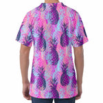 Neon Trippy Pineapple Pattern Print Men's Velvet T-Shirt