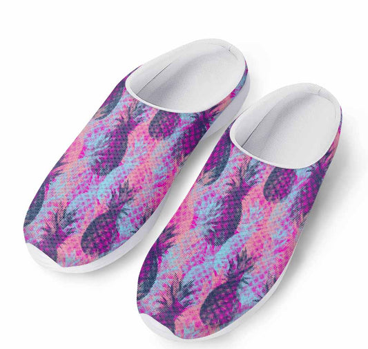 Neon Trippy Pineapple Pattern Print Mesh Casual Shoes