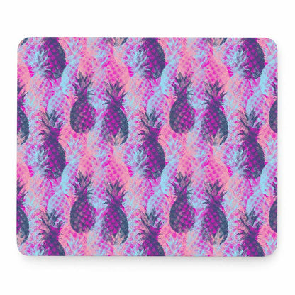 Neon Trippy Pineapple Pattern Print Mouse Pad