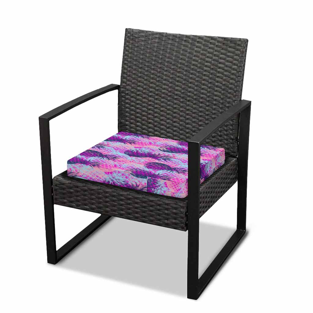 Neon Trippy Pineapple Pattern Print Outdoor Seat Cushion Cover
